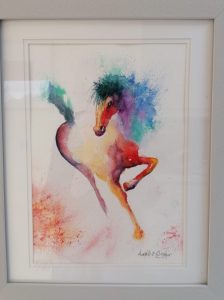 Watercolour painting of an Arabian Stallion